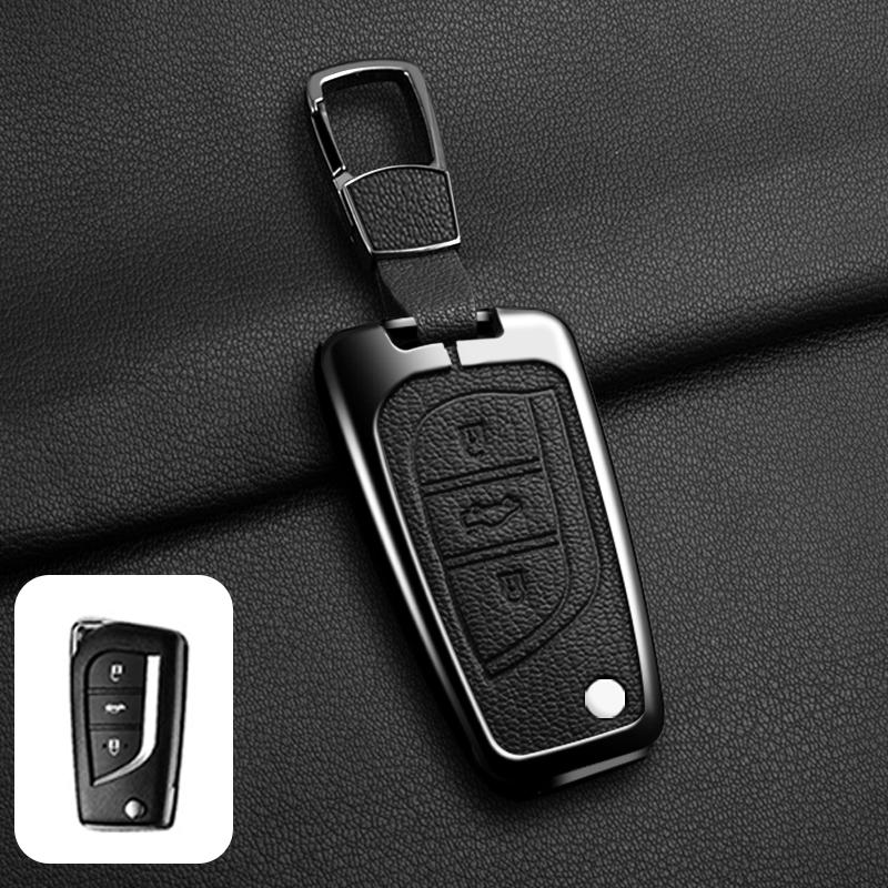 Leather Car Key Cover Case Shell for Toyota Hilux Revo Auris Corolla Reiz Avensis Verso Yaris Aygo Rav4 Scion TC IM 2017 2016