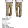 Men Cargo Pants Spring Fall Elastic Waist Drawstring Solid Color Casual Loose Large Pocket Soft Male Straight Wide Leg Trousers Menswear