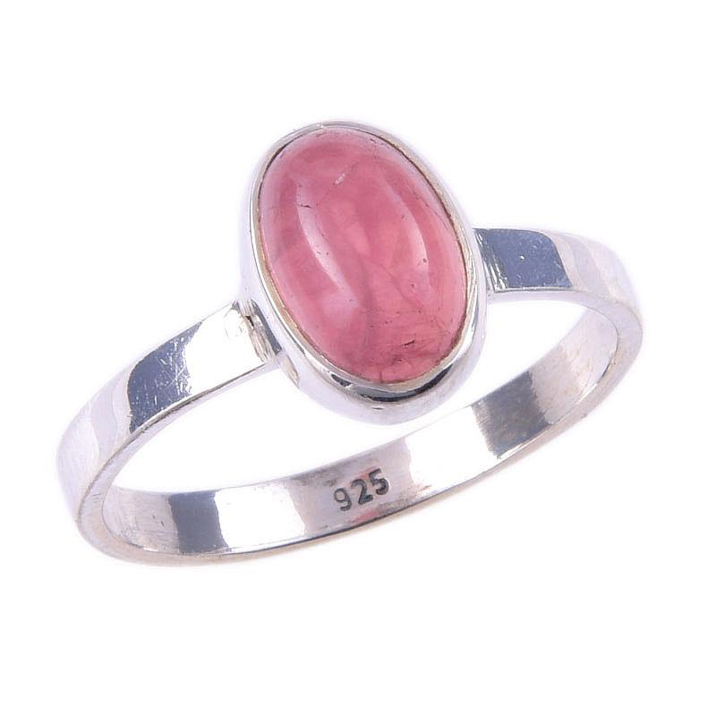 Naturlig Rodokrosit Ädelsten Handgjord 925 Massivt Sterling Silver Ring S.8 o4f66