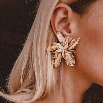 1Pair Unique Exaggerated Large Petal Flower Earrings For Women Girls Vintage Geometric Earrings Jewelry Accessories Gifts