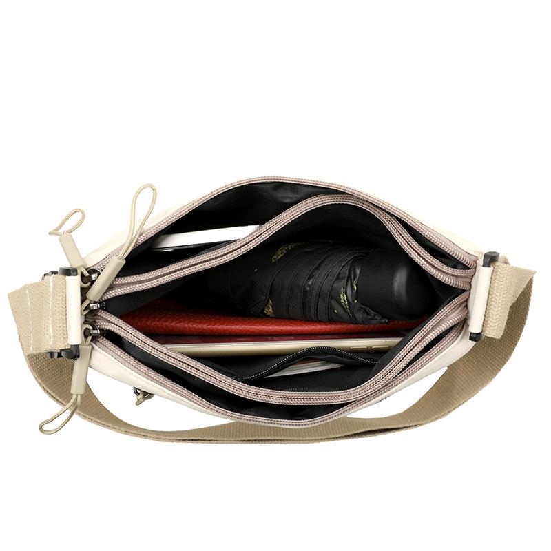 Borsa a tracolla singola, piccola, quadrata, da donna, casual, impermeabile, multistrato, leggera, in nylon, grande capacità