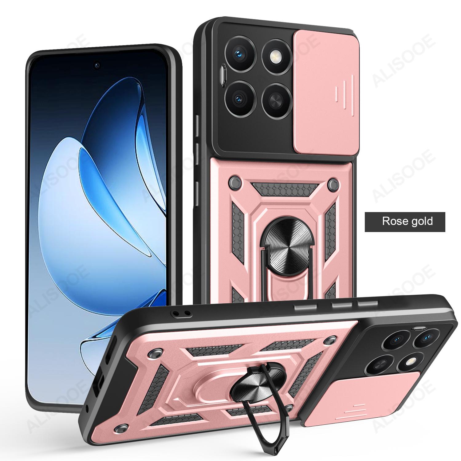 

Сдвижная крышка камеры для Honor X8C X7C X9C X6B X7B X8B X9B X6A X7A X8A X9A X6 X7 X8 Чехол Броня Кольцо-подставка Держатель Крышка Capa Funda for Honor X7C 4G розового золота