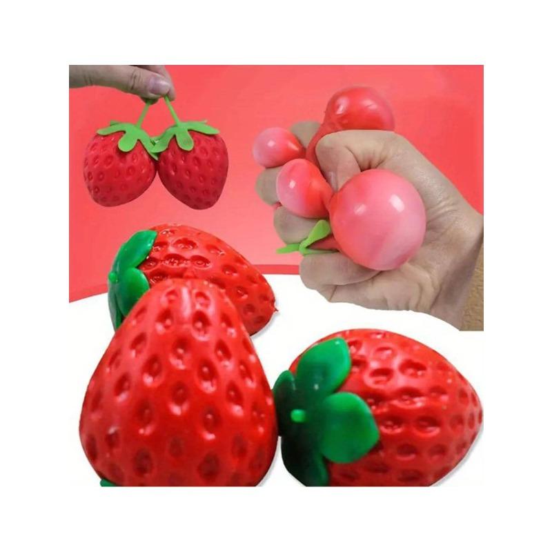 1pc Oversized Strawberry Squeeze Toy, Realistic Stress Relief Ball, Creative Decompression Gadget
