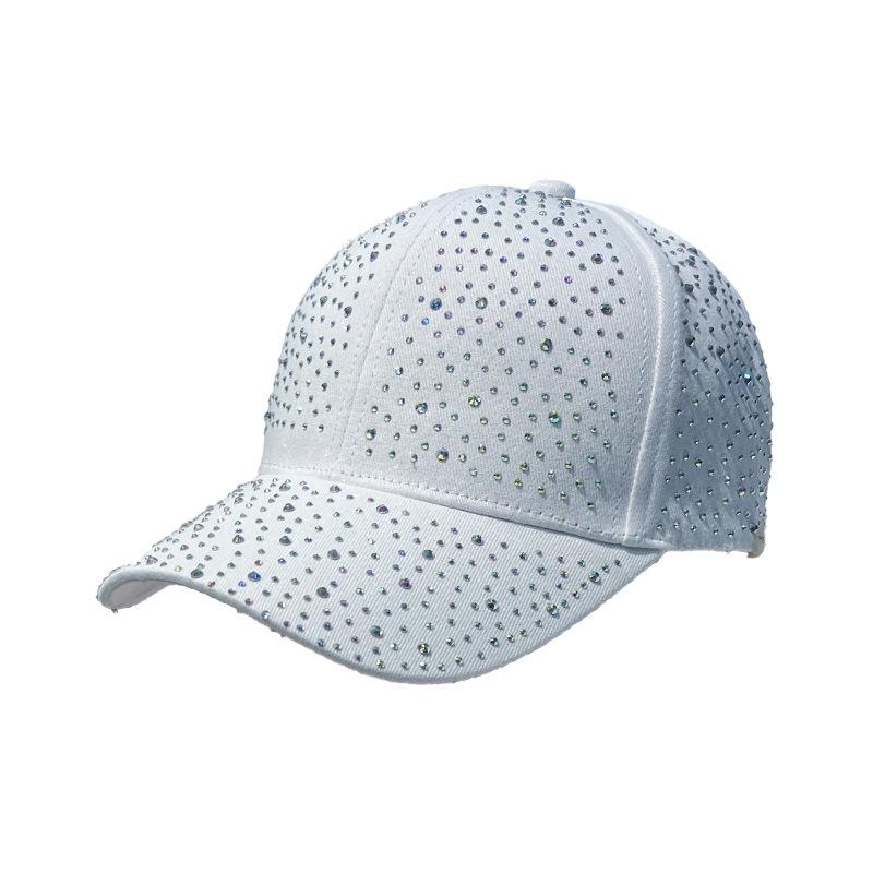 Korean-Style PVC Rhinestone Baseball Cap Women's Trendy Face-Slimming Full-Coverage Cotton Fabric Adjustable 6-Panel Four