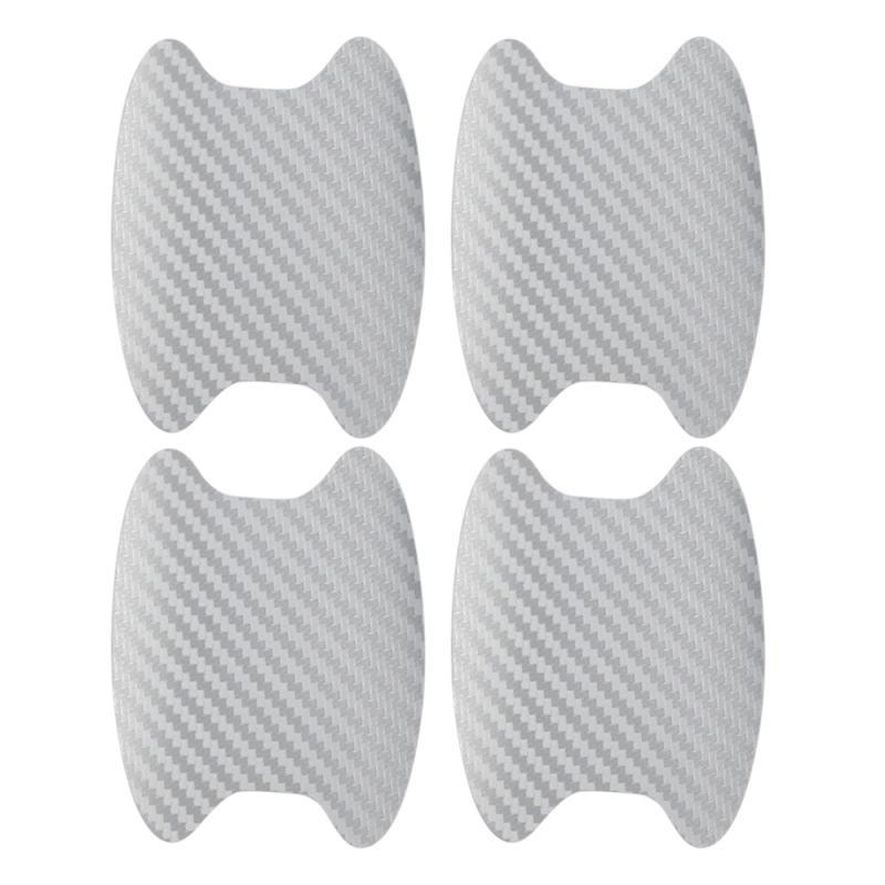 

4PCS Car Door Handle Protective Film Carbon Fiber Stickers Scratch Resistant Covers Exterior Car Stickers for Cars Accessories серебряный