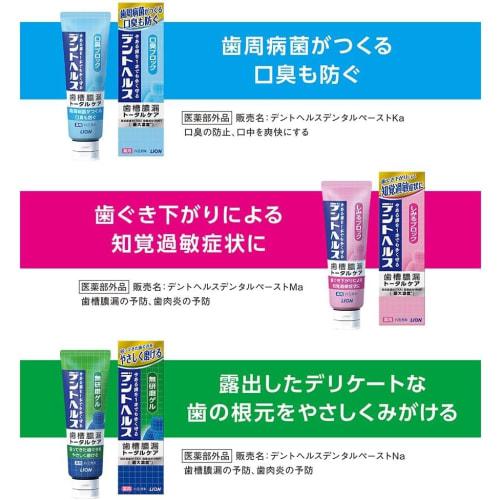 Dent Health Medicated Toothpaste, Stain Block, Herbal Tea Mint, 85g X 2 Packs