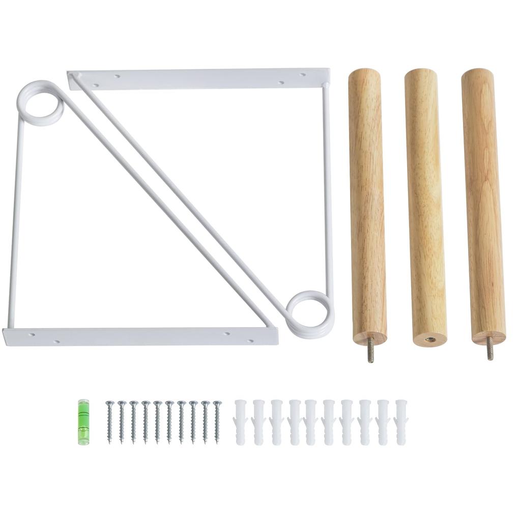 IBUYKE Věšák Dřevěná Trubka Oblečení Šířka Spousta Antický Zeď Snadná Nosnost Závěsný Bílé Dřevo JPTYJ005W Stojan, Stojan, 80cm, Skladování, Styl,