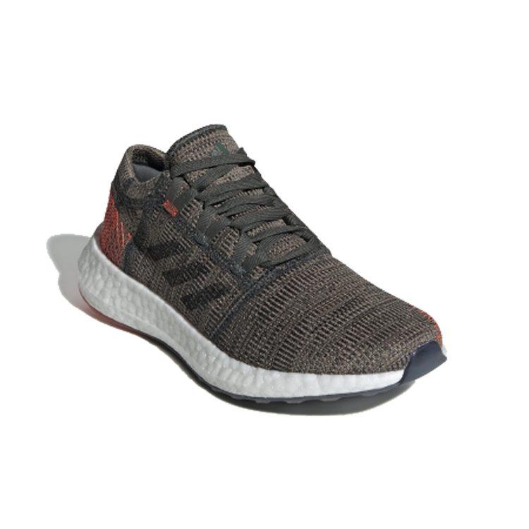 adidas Pureboost Go J Sports Slip Resistant Low Top Kids' Running Shoes Gray Orange White Teenagers F34007