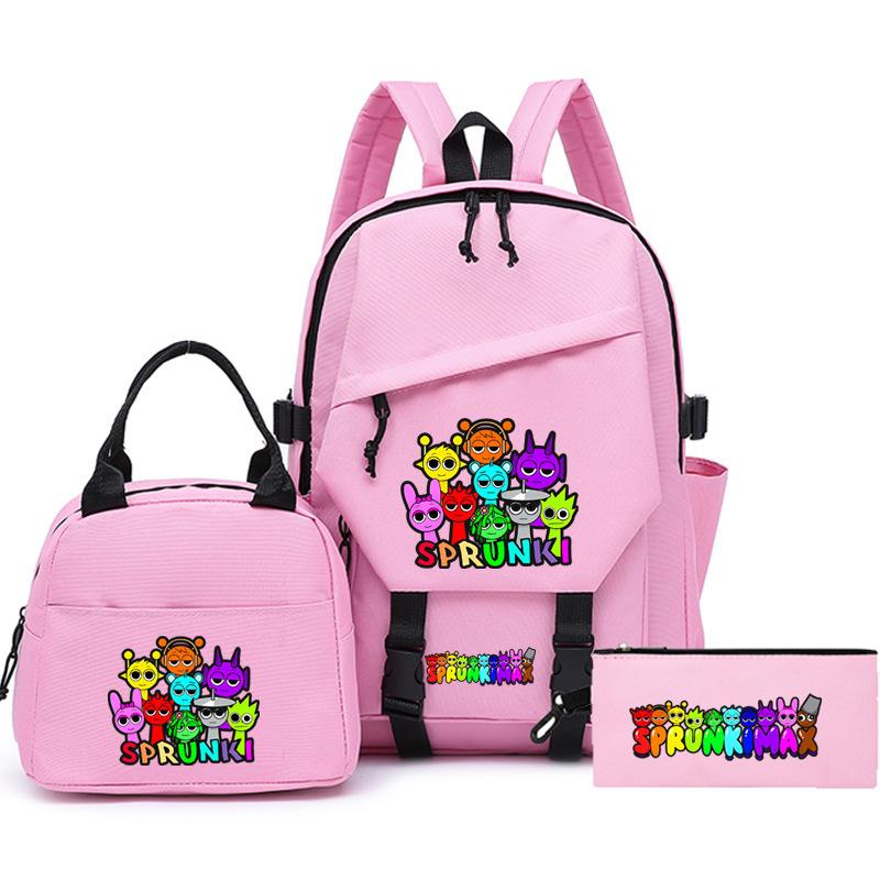 New rhythm box printed starry sky teen student schoolbag three-piece set men's and women's backpack