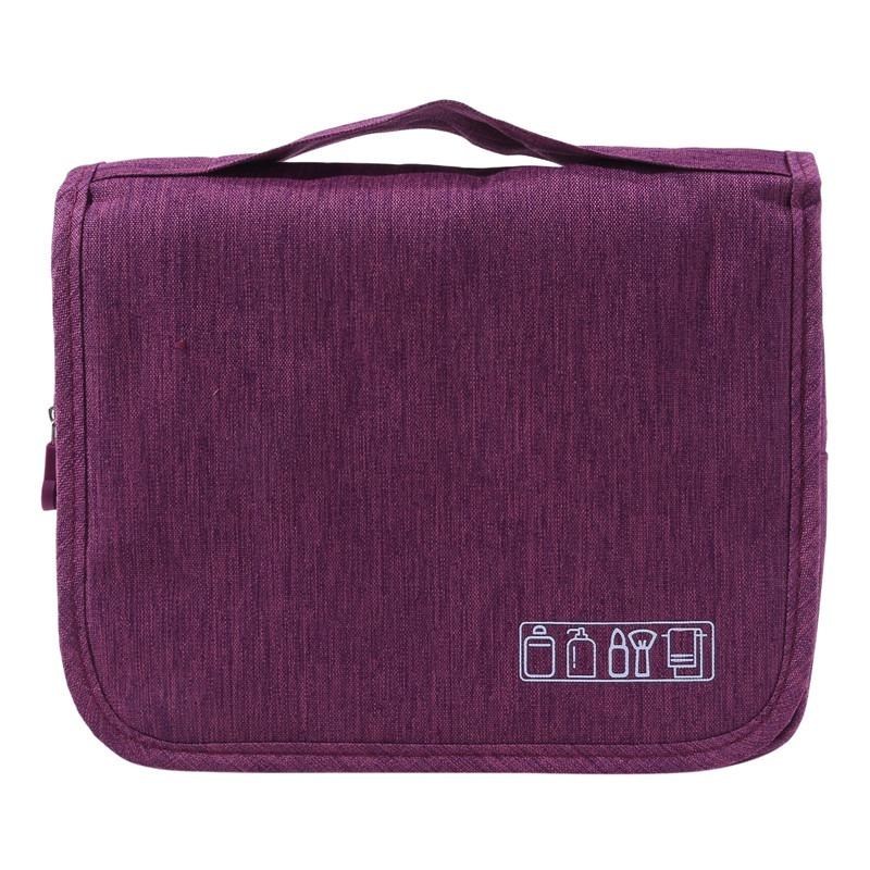 

Travel Large Toiletry Bag Hangable Water Proof Makeup Vanity Cases Cosmetic Bag Toiletries Organizer Portable Storage Bag фиолетовый