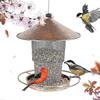 Metal Bird Feeder for Outdoors Hanging, Large Capacity Roof Bird Feeders for Cardinal, Wild Birdfeeder Squirrel Proof for Garden Decoration
