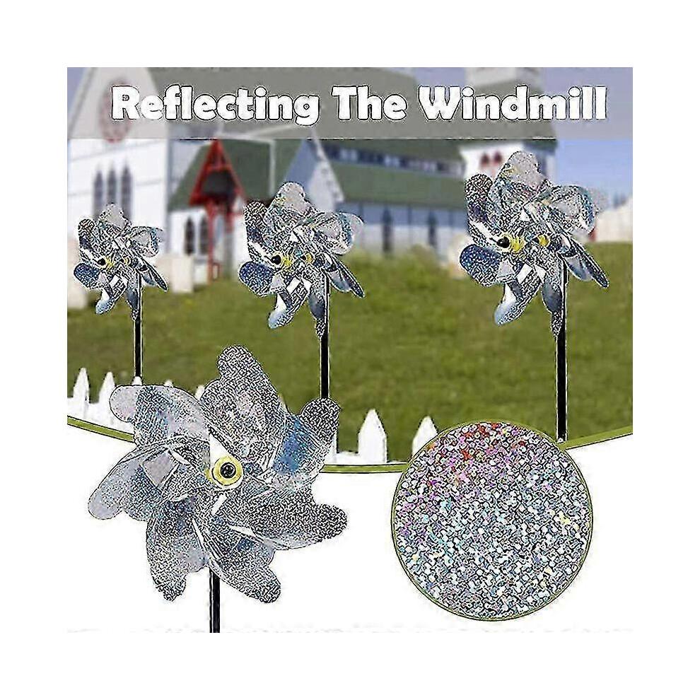 5 Pieces Reflective Bird Repeller, Pinwheel, Pinwheels Bird Repeller, Protect Garden Orchard Farm Yard