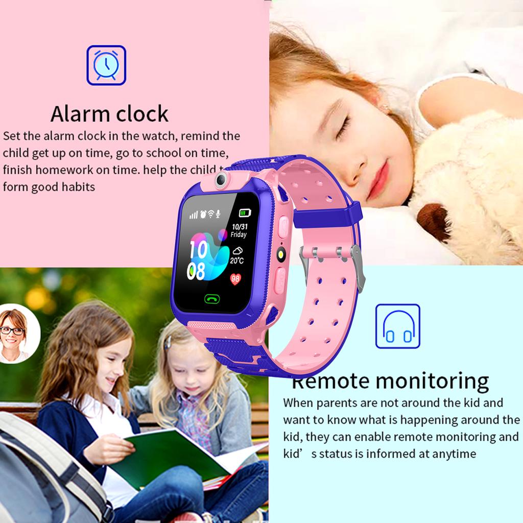 Q12B SIM Smart Watch Kids GPS WIFI Video Call SOS IP67 Waterproof Child Smartwatch Camera Monitor Tracker Location Phone Watches