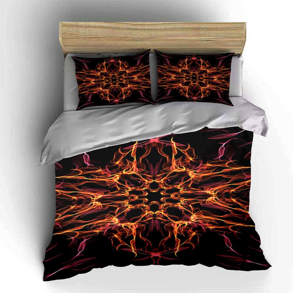 Fiery symmetrical flame patterns. Bedding sets Duvet cover sets Duvet covers Pillowcases(1* Duvet Cover 2* Pillowcases without duvet insert)