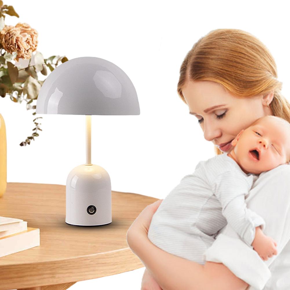Modern Flowerpot Cordless Table Lamp USB Rechargeable 1800mAh LED Mushroom Light