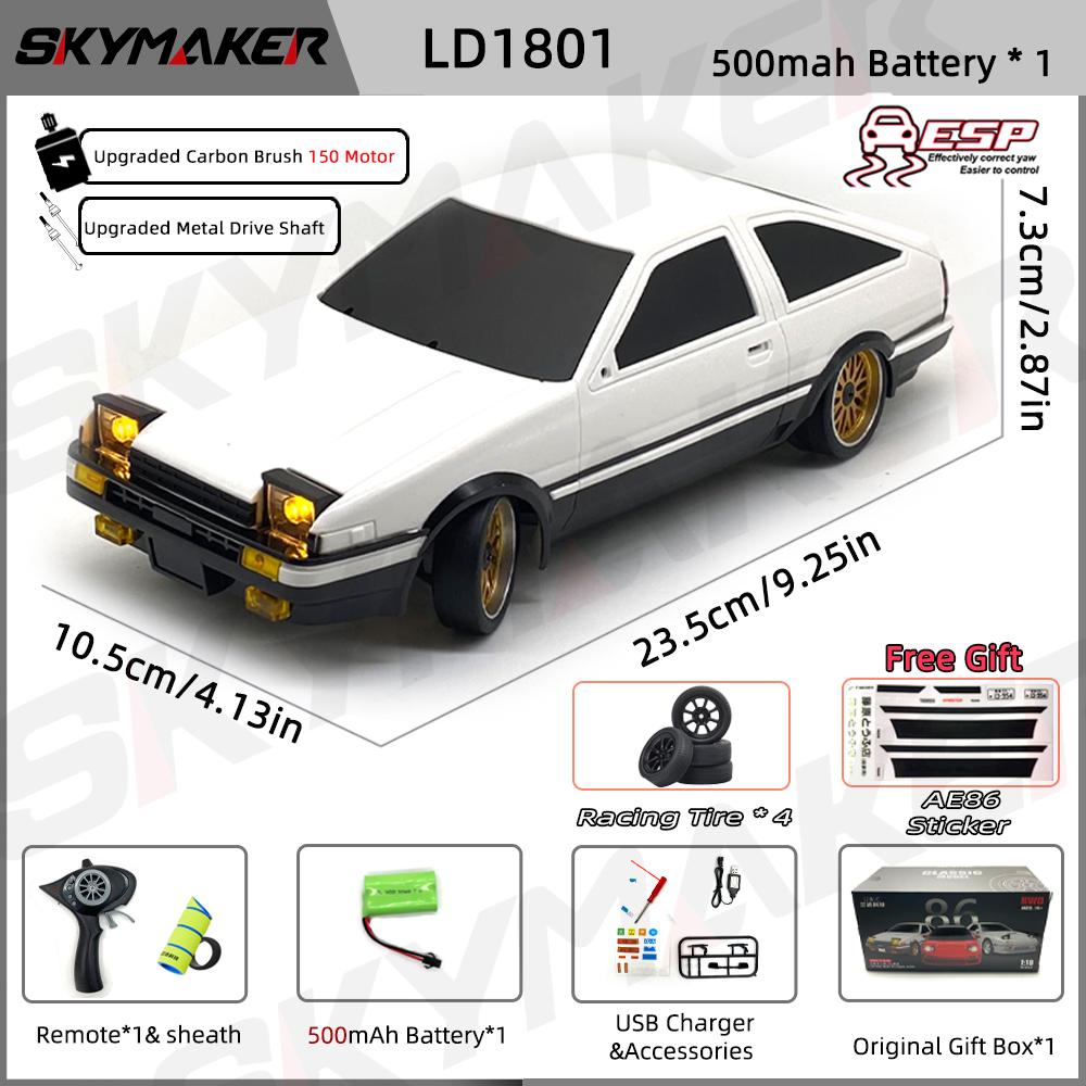 

Skymaker AE86 Модель LD1801 RX-7 FC LD1802 1:18 RC Drift Car 1/18 2.4G Пульт дистанционного управления ESP Гироскоп LED Мини RC Гоночный автомобиль Игрушки