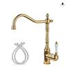 Goldenes Beckenarmatur Chrom Warm- und Kaltwasser-Mischer Antike Waschbeckenarmatur Wasserhähne Das Becken 360° drehbare Armaturen