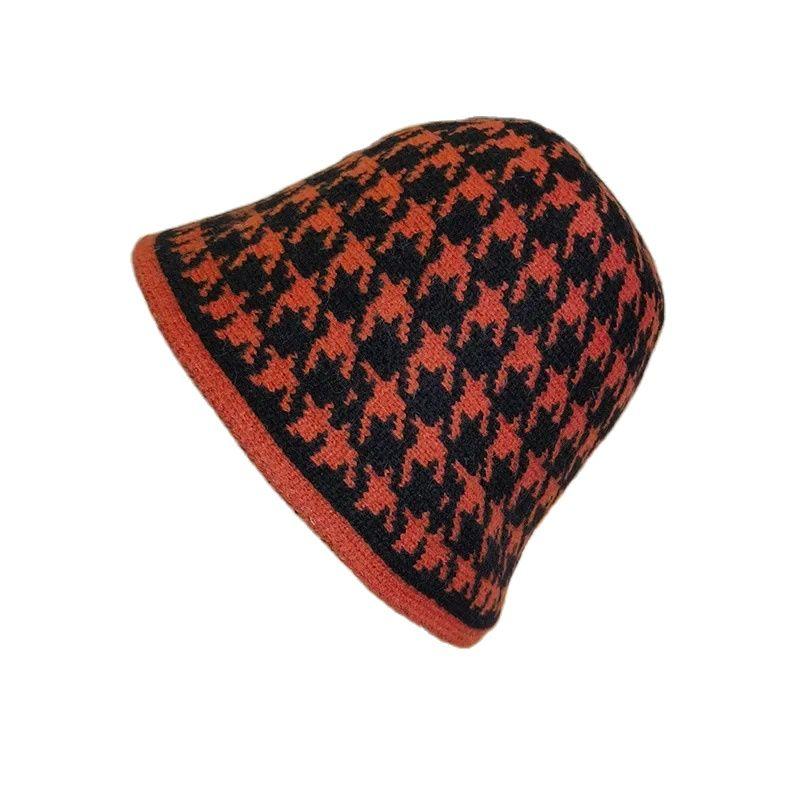 New Winter Hat Ins Wind Japanese Bucket Hats Korean Version Cute Knitted Hats Wool Bucket Hat For Women Mother Mum Gift