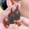 Trend Unique Design Elegant Exquisite Light Black Zircon Geometric Earrings Female Jewelry Party Premium Gift