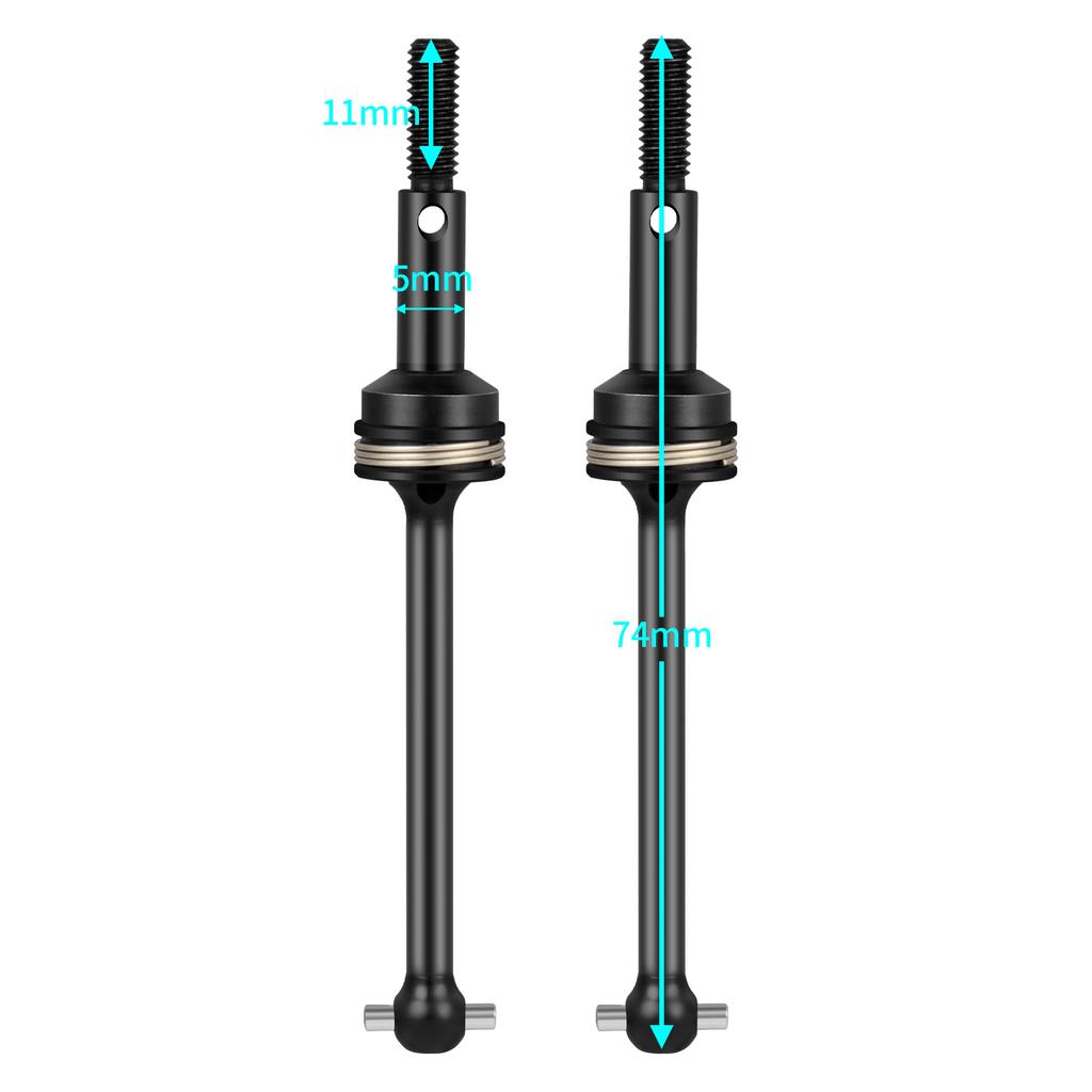 YEAHRUN 2PCS Steel CVD Drive Shaft Front Rear Universal for Tamiya TT02 TT01 TC01 1/10 RC Model Drift Car Upgrade Parts