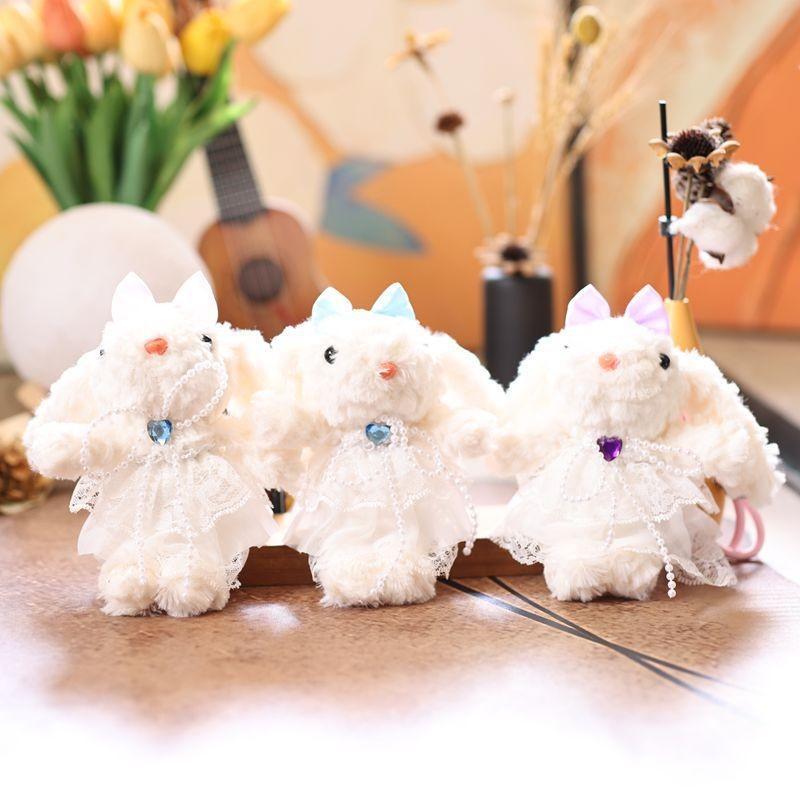 Cute Rabbit Plush Doll With Pp Cotton Filling For Bags And Gifts