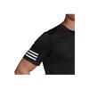 Adidas Striped Crew Neck Logo Print T-Shirt Men Tops Black GL5403