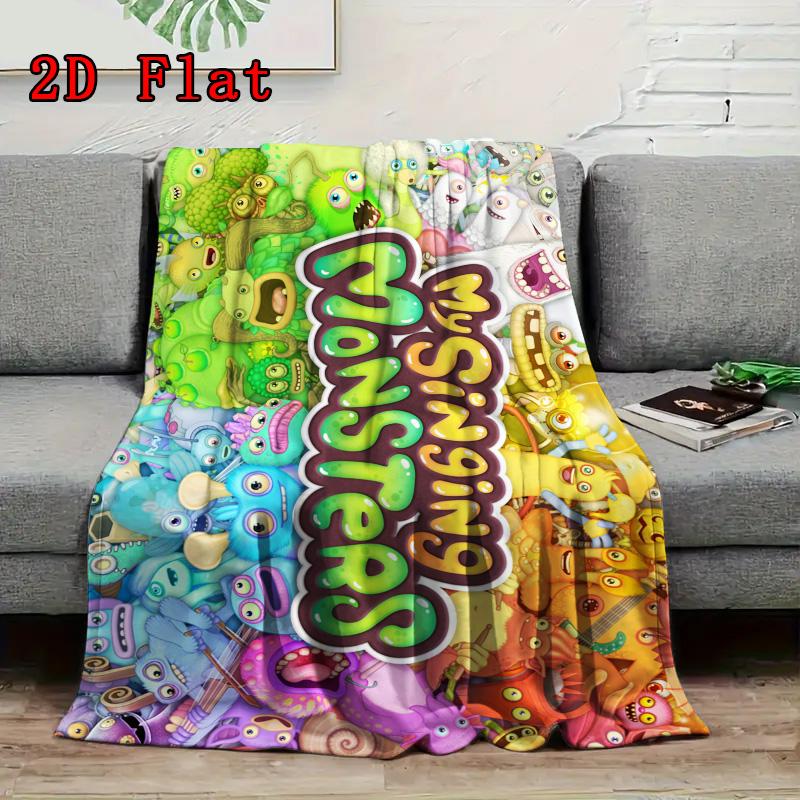 My Singing Monsters 2D Flat Pattern Flannel Blanket High Quality All Seasons Warmth and Comfort Perfect for Christmas Gifts.P260914523