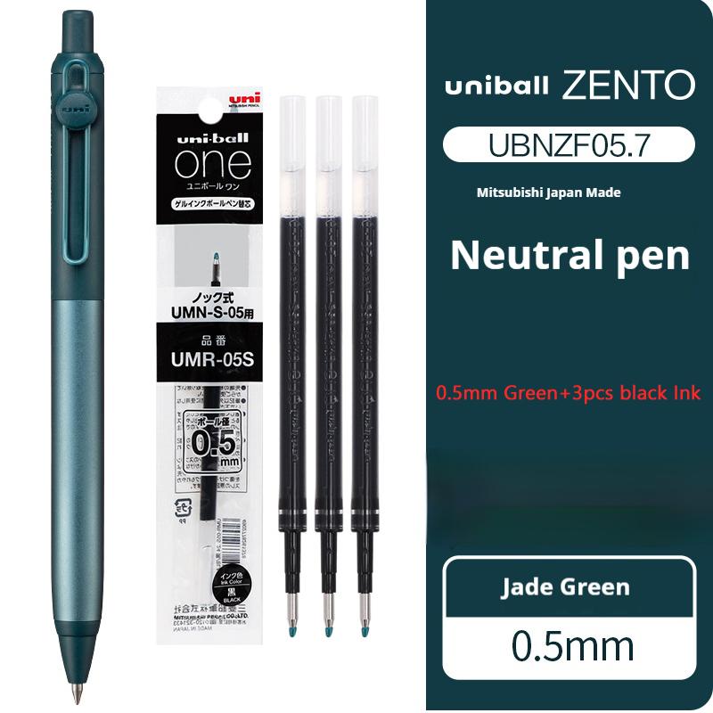 Japanese uni-ball ZENTO Gel Ink Pen Limited Flow Model Metal Push Ultra-Smooth Writing 0.38/0.5mm Signing for Students Business