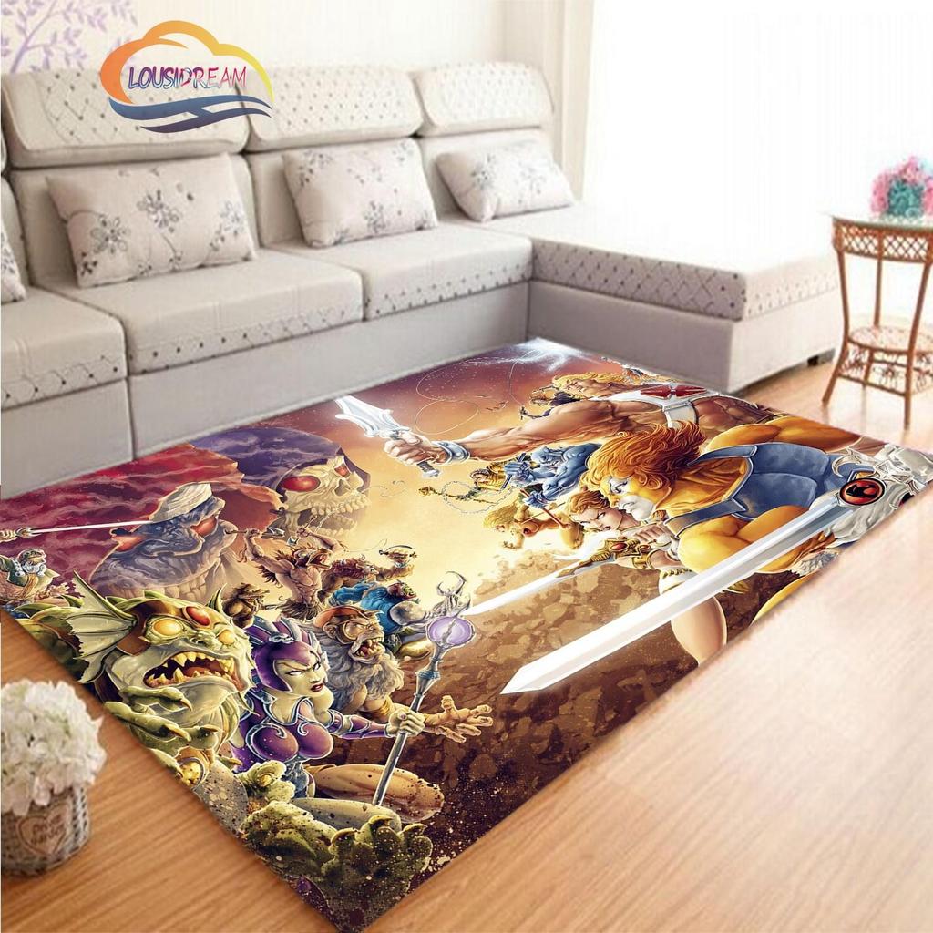 Alfombra de dibujos animados Masters of the Universe, alfombra con estampado 3D de He-Man, alfombra de felpa, alfombra antideslizante, alfombra suave para juegos, alfombra para área de cama, decoración de salón