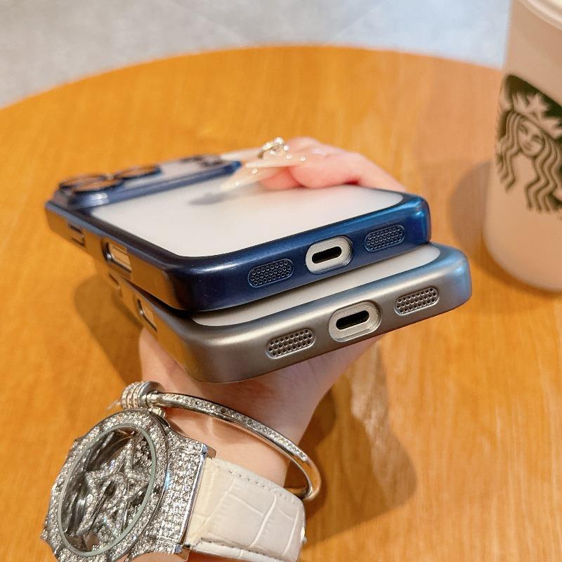 Luxury Plating Matte Transparent Wireless Charging Phone Case For iPhone 17 16 15 14 13 Pro Max Air Plus Shockproof Clear Cover