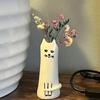 Einzigartige Katzen-Skulptur Harz Miniatur-Vasen Künstlerischer Wohnakzent für Blumengestecke Ästhetische Home-Office-Dekorationen