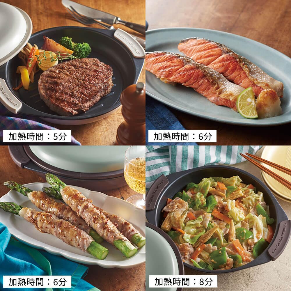 [Official Online Exclusive] [Toffy] Microwave Grill Pan K-MW3 - 6-in-1 Cooking Appliance with Wavy Plate: Grilling, Stir-frying, Steaming, Boiling, Co