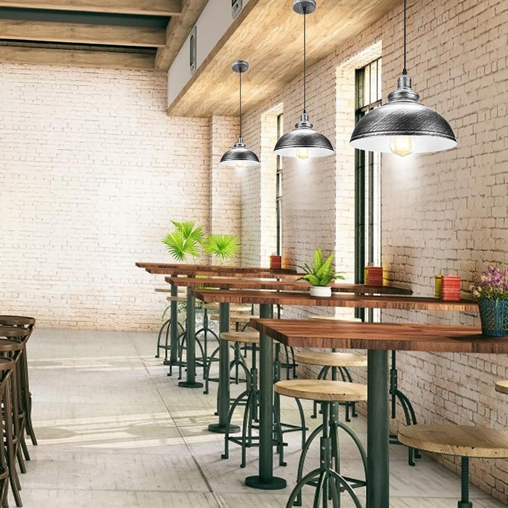 Modern Style Industrial Pot Cover Pendant Lamp for Dinning Room Study Ceiling Light Decorations30cm Diameter Silver