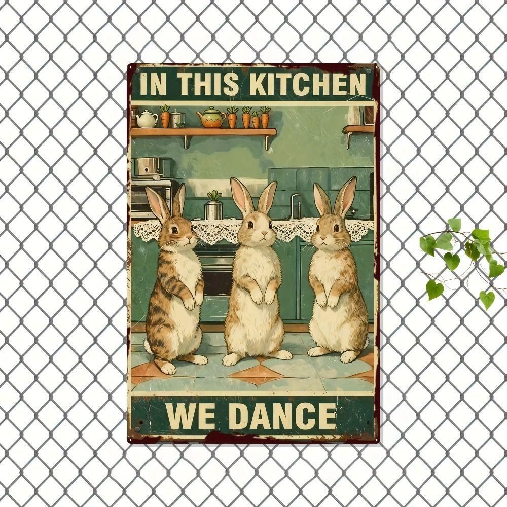 Easter Rabbit Metal Tin Sign Wall Art Decor 20x30cm