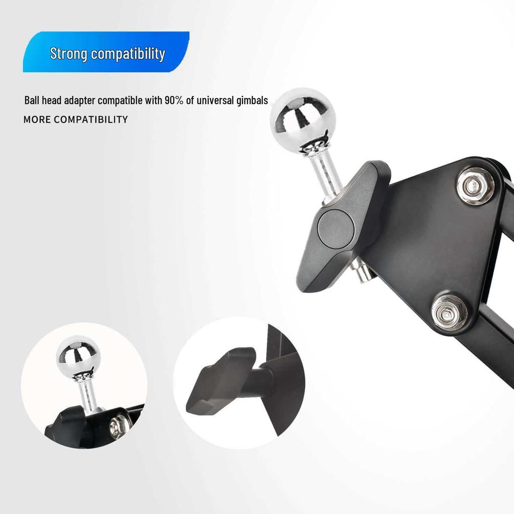 Adjustable Foldable Mobile Phone Stand with Metal Base and I-Beam Clamp