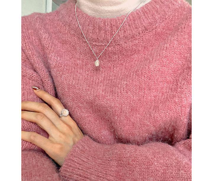 Su Chuang S925 Sterling Silver Freshwater Pearl Clavicle Necklace - Elegant Fried Egg Design Choker for Women