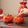 Zhuangluhua Ceramic Persimmon Shaped Festive Gift Jar