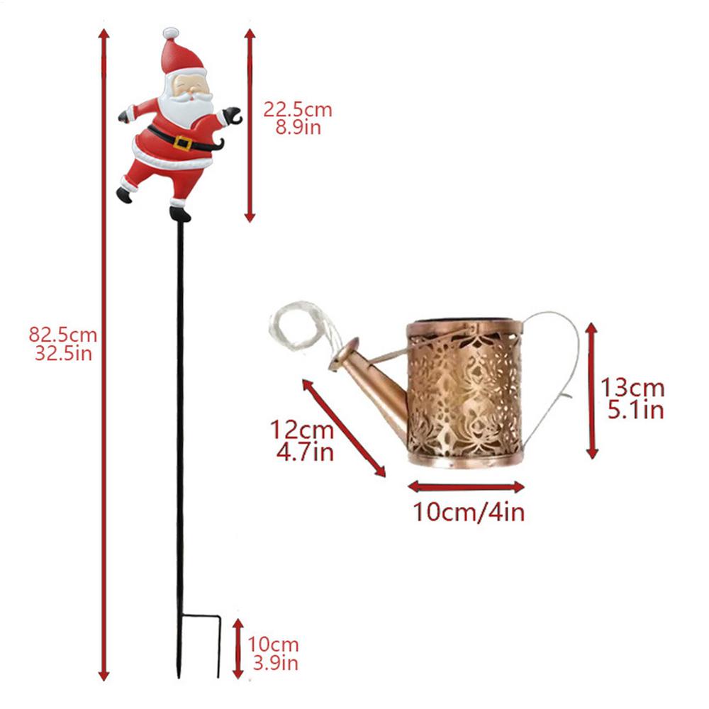 Christmas Solar Kettle Lights Garden Lawn Decorations Santa Claus Kettle Ground Lamp Solar LED Night Lights xmas Outdoor Decor
