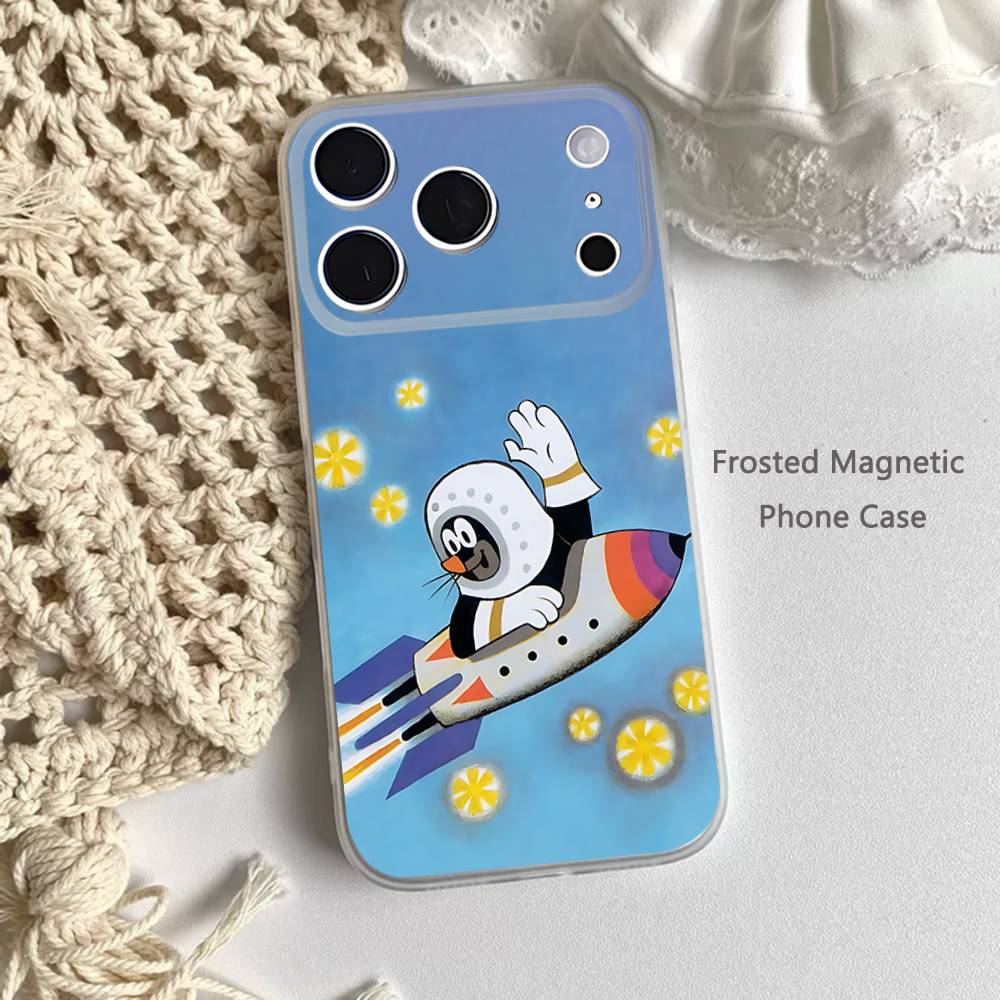 Cartoon Littles M-Mole Frosted Clear Magnetic Phone Case for iPhone 17,16,15,14,13,12,11 Pro,Max,Plus,Mini,Air,E