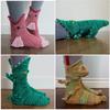 Knit Crocodile Shark Chameleon Floor Socks - Christmas Edition