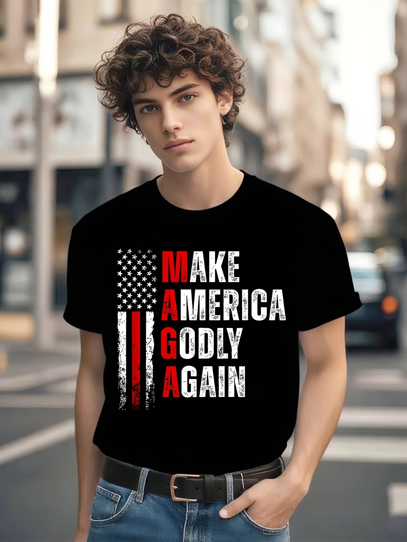 Patriotic Christian Tshirt - Make America Godly Again wit... XXXL