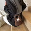 High-value Cute Cat Small Bag Women's Autumn and Winter New Furry Bucket Bag Fashionable Portable Messenger Bag