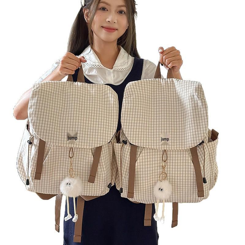 Karierter Leichter Rucksack für Studenten & Schüler - Große Kapazität für Outdoor-Reisen