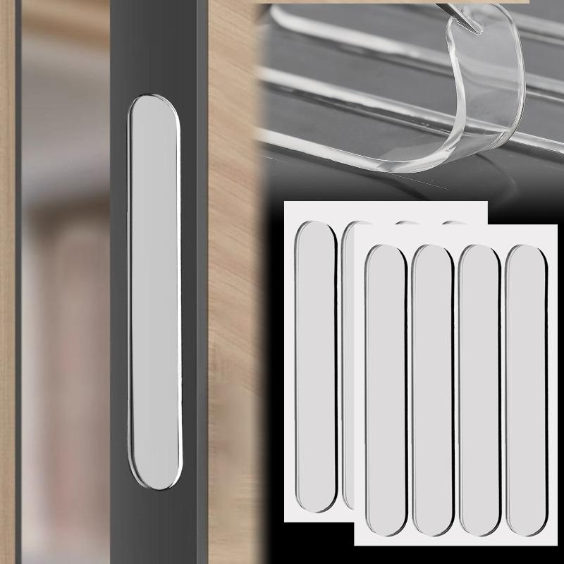 Transparent Self-Adhesive Door Stop Strips Silicone Cabinet Bumpers Furniture Drawer Anti-collision Seal Tape Wall Protector Pad