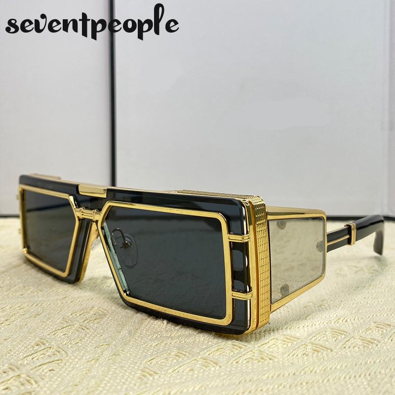 Small Rectangle One-Piece Punk Sunglasses Men Luxury Brand Vintage Shield Goggle Eyewear For Male Trendy Outdoor Sunglass