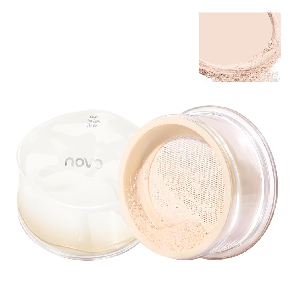 KIADZIE Loose Powder, Natural, Light Skin, Purple, Pore-Blurring, Oil-Preventing, Makeup Finishing Face Powder (02-Light Skin)