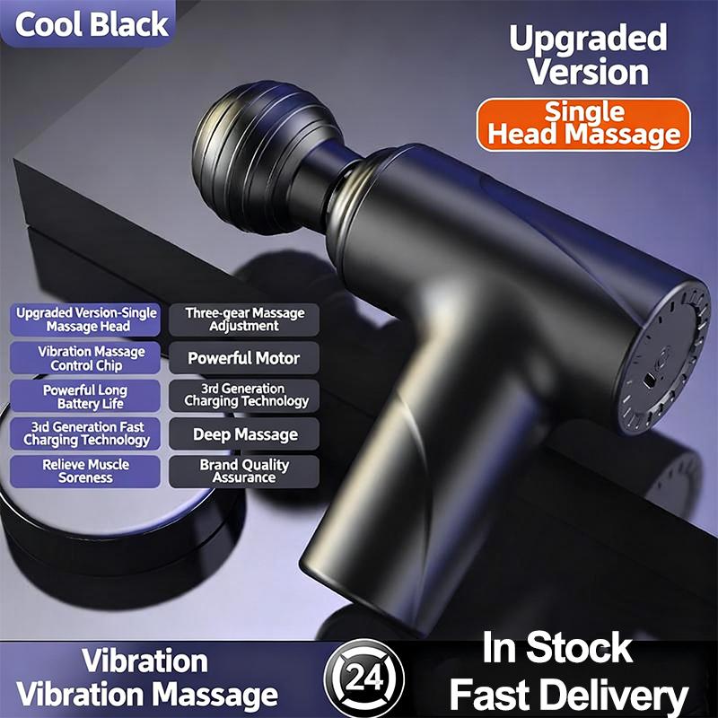 Многофункциональный мини-массажер для фасций с двумя головками, фитнес, вибрация мышц, расслабление, ручной, перезаряжаемый, бесшумный массажер для фасций Single head