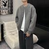 PLAYBOY Unisex Chunky Knit Baseball Collar Cardigan Sweater