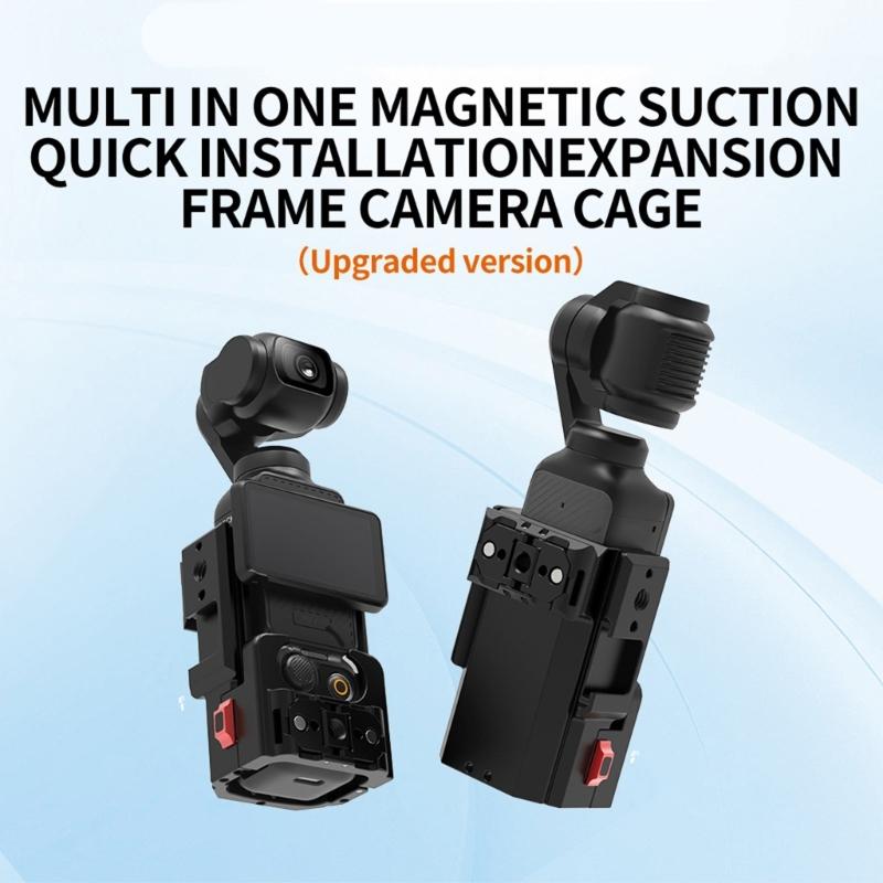 Aluminum Protective Camera Cage For Pocket 3 Action Cameras With Quick Release and Mount Magnetic Adapter