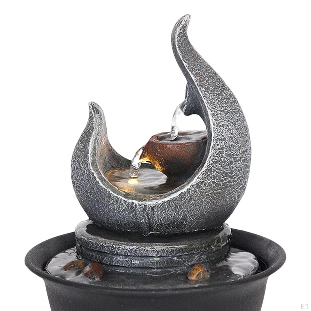 Indoor Water Fountain Waterfall Meditation with LED Lights Portable USB Tabletop Fountains for Desk